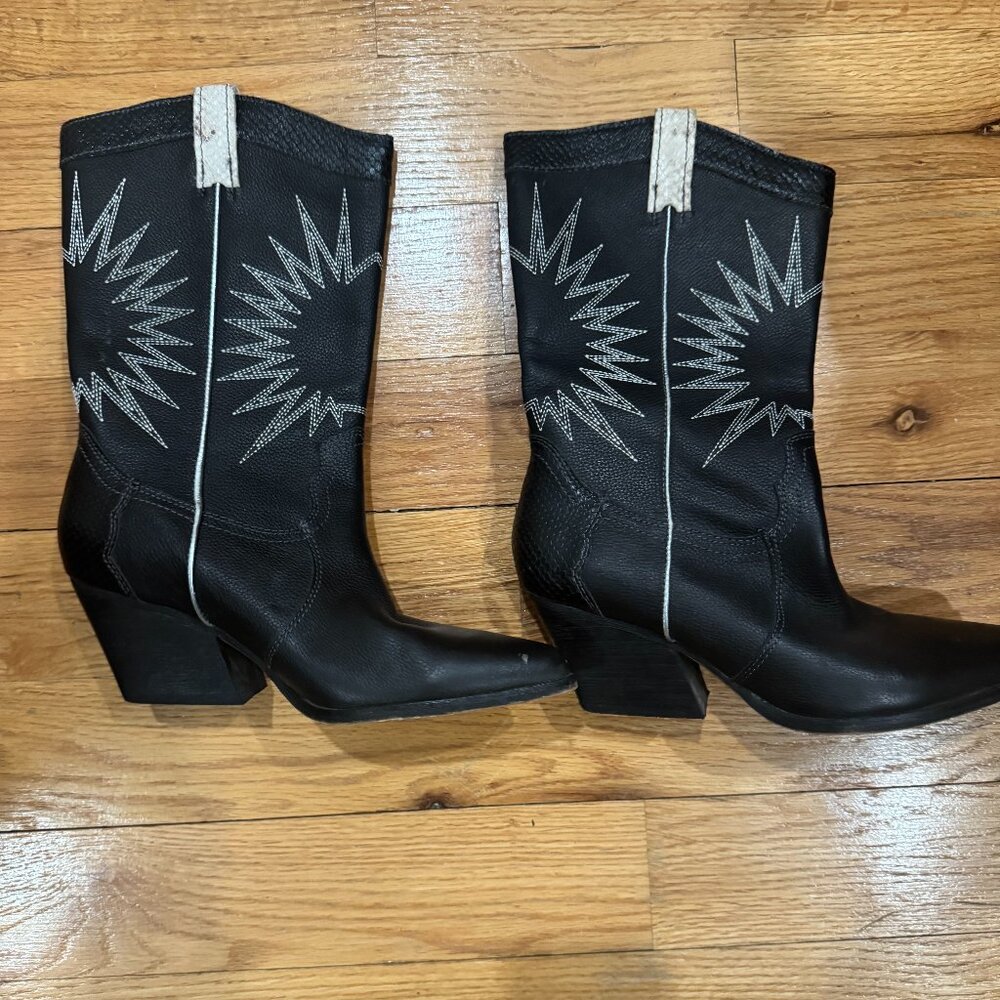 Black Dolce Vita Cowboy Boots, Size 8